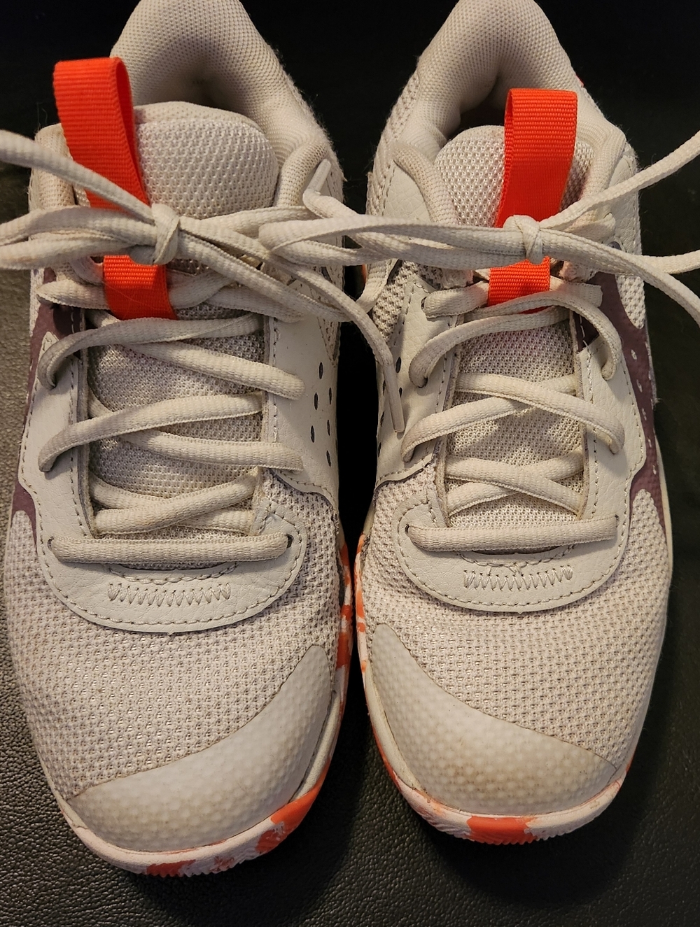Under Armour Light Gray and Orange Kids' Sneakers Size 1